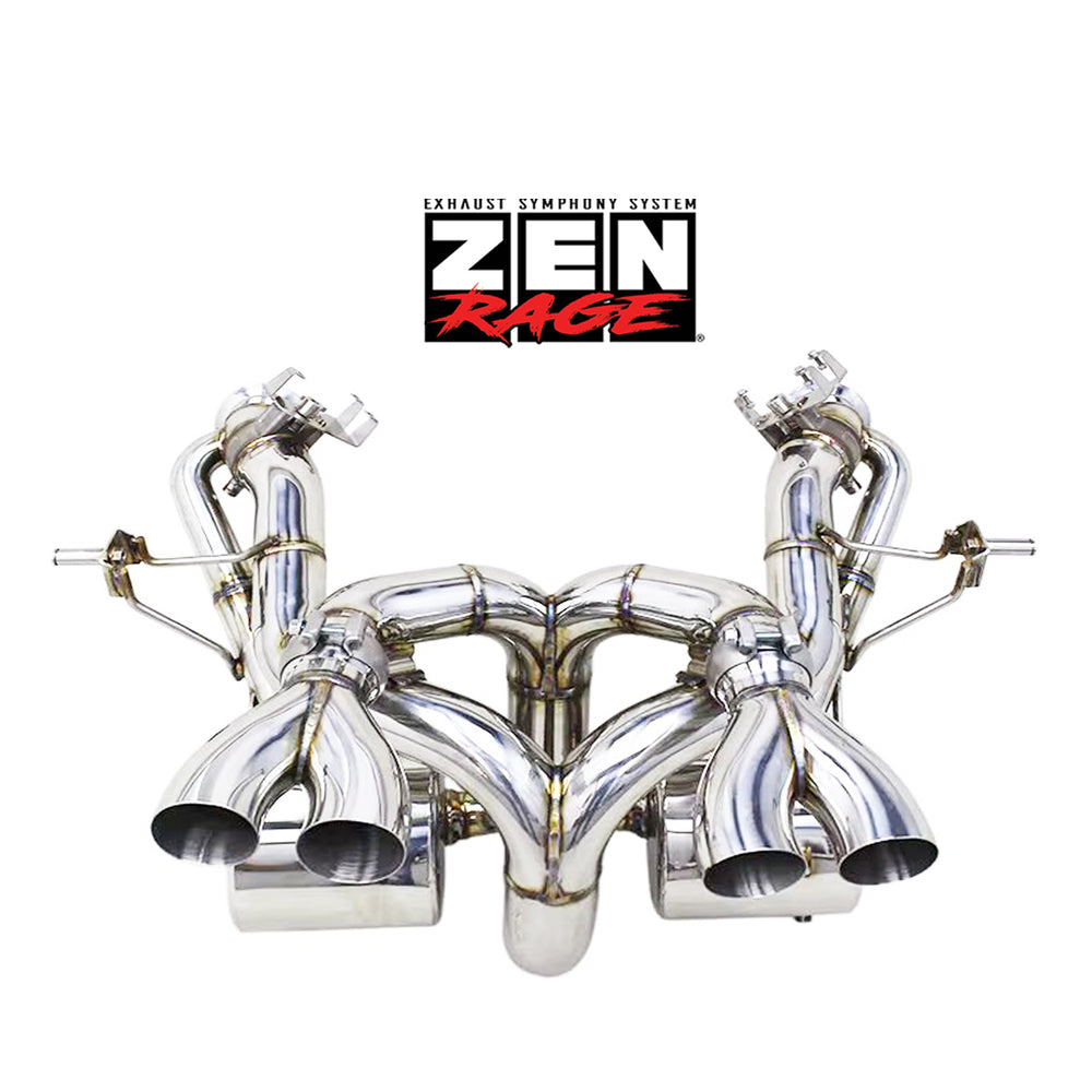 Lamborghini Revuelto Zen-Rage Custom Valved exhaust Stainless F1 Sound with heat protector